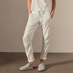 James Perse Super Soft Twill Drawstring Waist Pants Women's Lg Vanilla